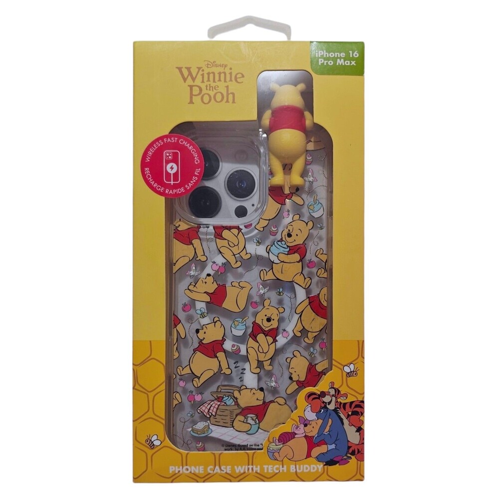 NEW iPhone 16 Pro Max Case Winnie the Pooh 3D Tech Buddy Disney Skinnydip Clear